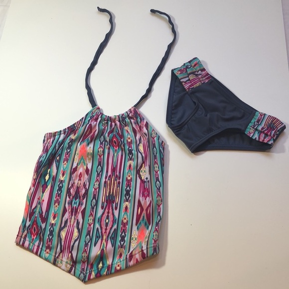 ART CLASS Aztec Multi  Color 2 piece Swimsuit Bathing Suit Tankini Girl's XS - Picture 13 of 16